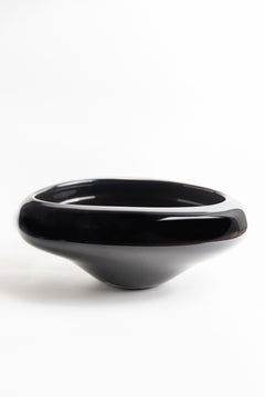 Obsidian Flare Oval Glass Bowl