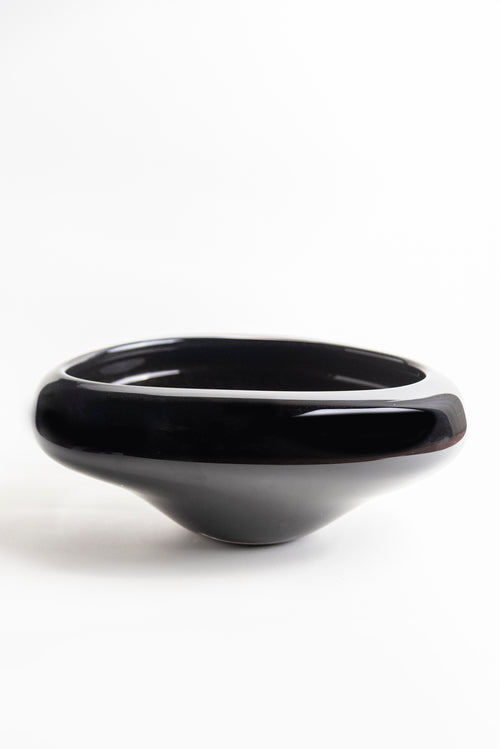 Obsidian Flare Oval Glass Bowl