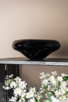 Obsidian Flare Oval Glass Bowl
