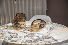 Amber Drift Sculptural Glass Vase - Small