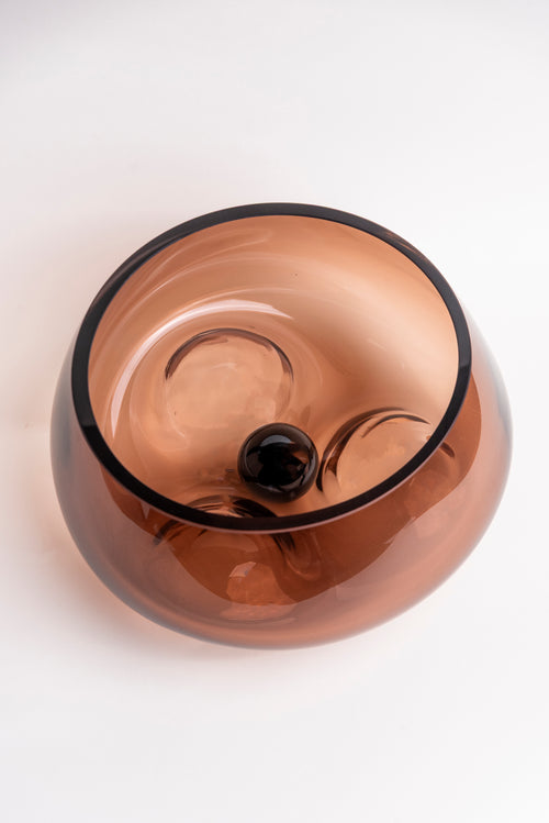 Amber Drift Sculptural Glass Vase - Small