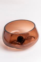 Amber Drift Sculptural Glass Vase - Small
