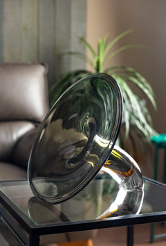 Solar Flare Tilted Art Glass Vase - Small