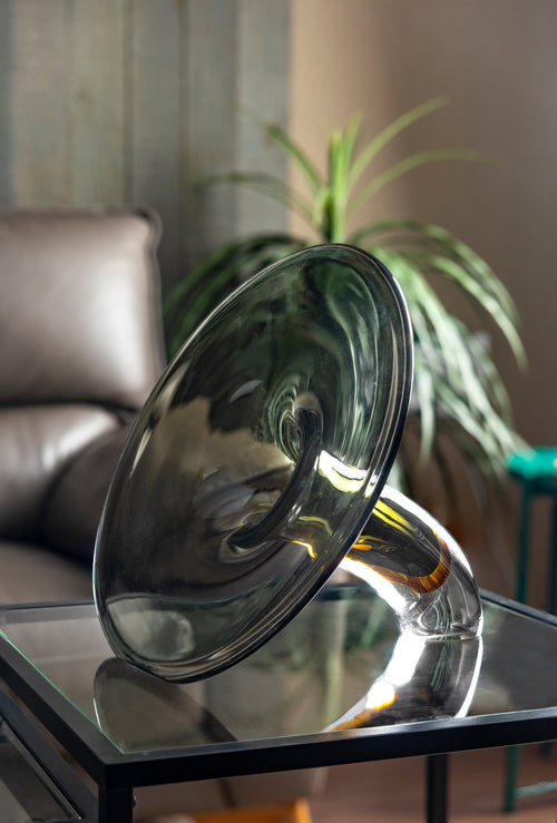 Solar Flare Tilted Art Glass Vase - Small