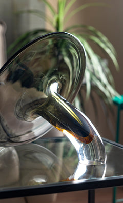 Solar Flare Tilted Art Glass Vase - Small