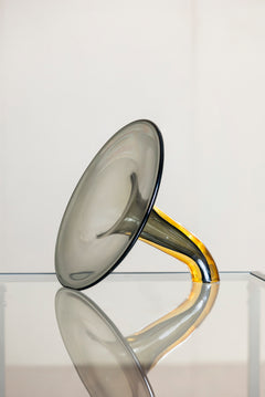 Solar Flare Tilted Art Glass Vase - Small