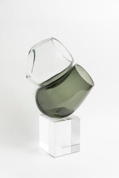 Bubble Cascade Handblown Glass Sculpture - Small