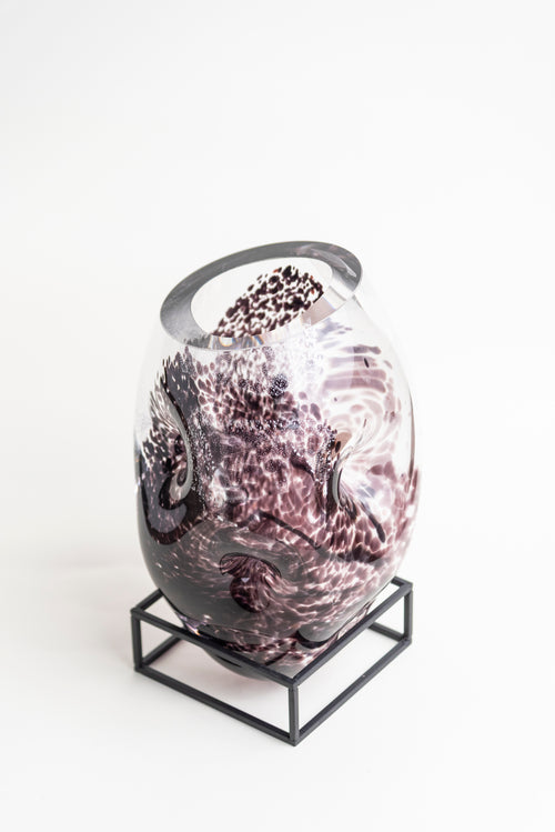 Violet Eclipse Glass Floor Vase - Small