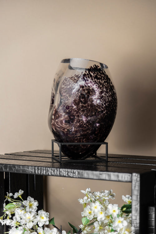 Violet Eclipse Glass Floor Vase - Small