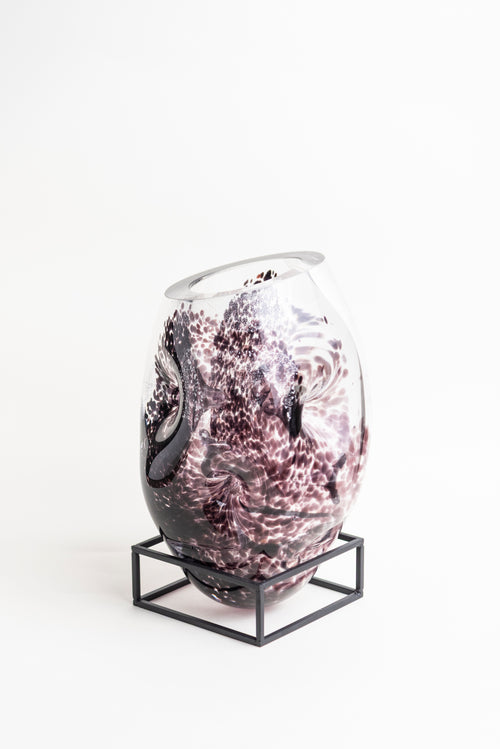 Violet Eclipse Glass Floor Vase - Small