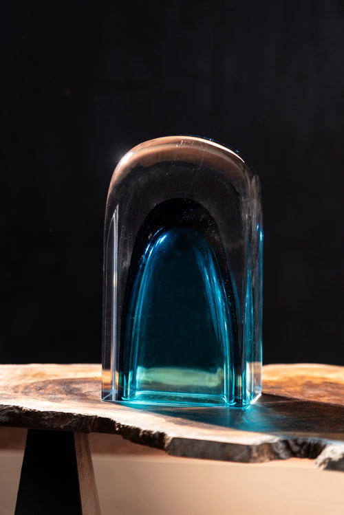 Azure Arch Layered Glass Vase