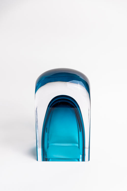 Azure Arch Layered Glass Vase