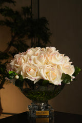 Centrepiece French Rose Bouquet - Pink Blush & Gold badge