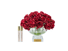 Carmine Red Rose Buds & Gold