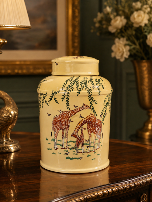 Savannah Yellow Giraffe Decor Jar - Medium