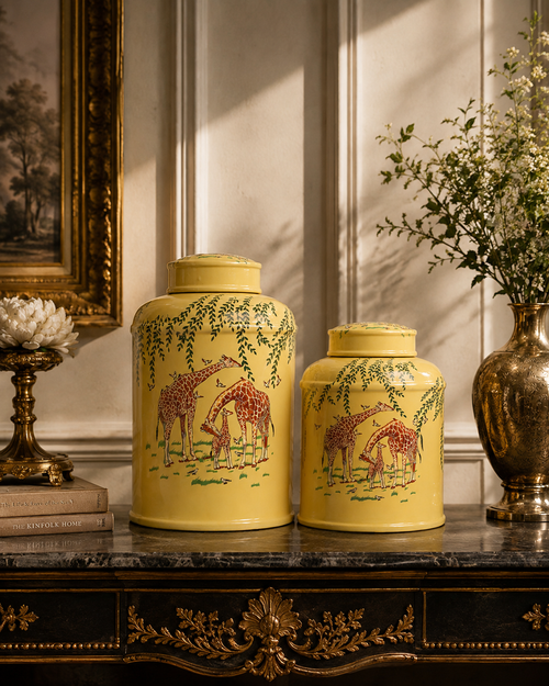 Savannah Yellow Giraffe Decor Jar - Medium