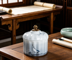 Serene Crane Porcelain Jar