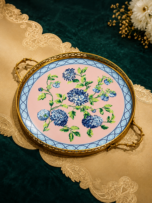 Blush Garden Gilded Serving Tray