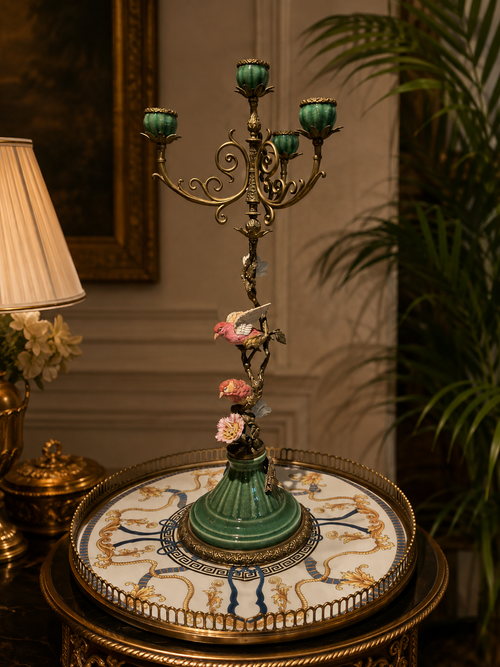 Emerald Bird Heritage Candle Stand