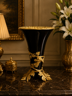 Songbird Black & Gold Vase