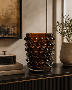 Lumière Amber Glass Vase