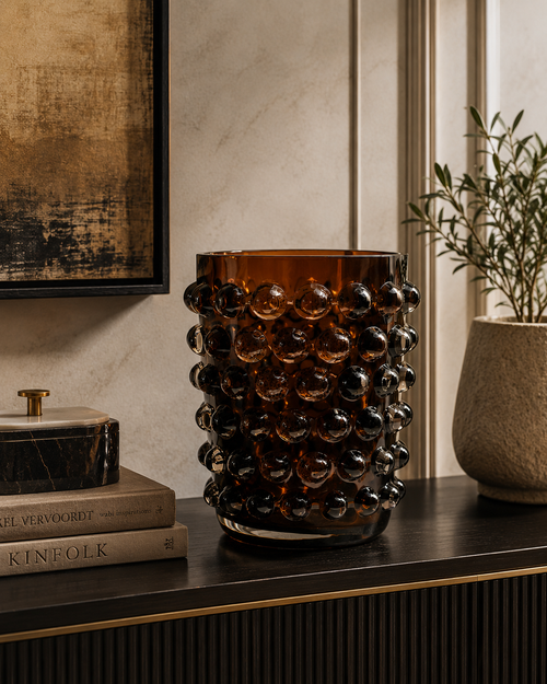 Lumière Amber Glass Vase