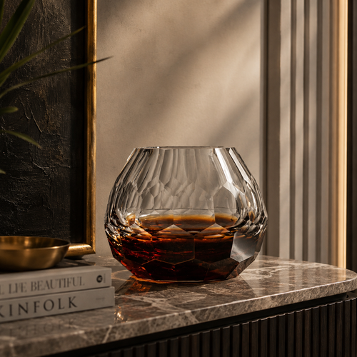 Amber Prism Glass Vase