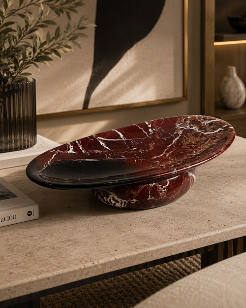 Crimson Vein Marble Centrepiece