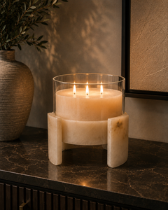 Ivory Arc Marble Candle Holder
