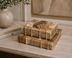 Caramel Stone Decorative Marble Book – Set of 2