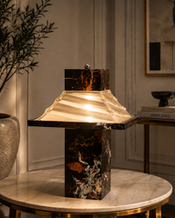 Noir Vein Marble Lamp - Large