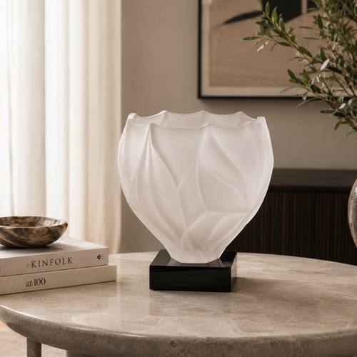 Frosted Petal Sculptural Vase