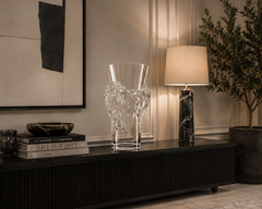 Equestrian Crystal Glass Vase