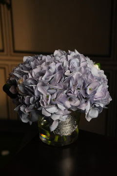 Hydrangeas & Rosebuds - Blue