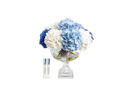 Provence Hydrangeas Bouquet Large - Mixed Blue With Silver Badge