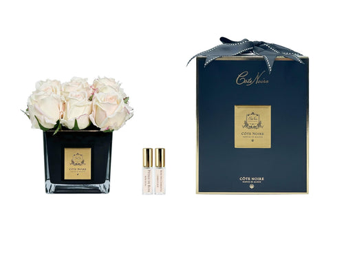 Couture Rose Buds In Black Glass Gold - Blush