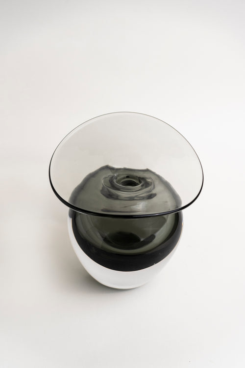 Mirror-Finish Silver Glass Vase