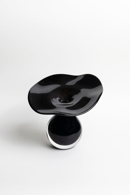Onyx Bloom Handblown Glass Vase - Small