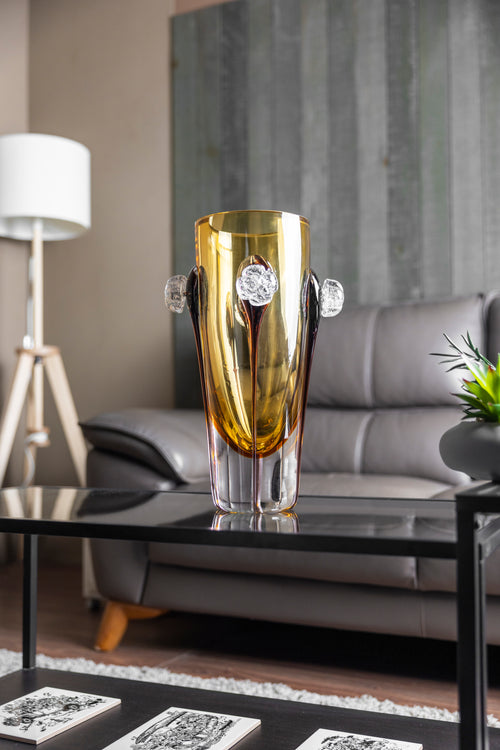Honey Petalé Handblown Glass Vase - Tall