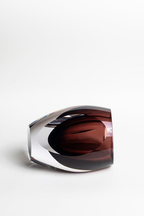 Burnt Ember Ombre Glass Vase - Large