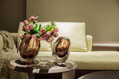 Burnt Ember Ombre Glass Vase - Large