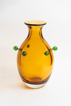 Amber Blossom Bud Glass Vase - Tall