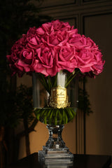 Versailles Rose Bouquet - Magenta With Gold Badge