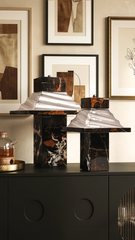 Noir Vein Marble Lamp - Medium